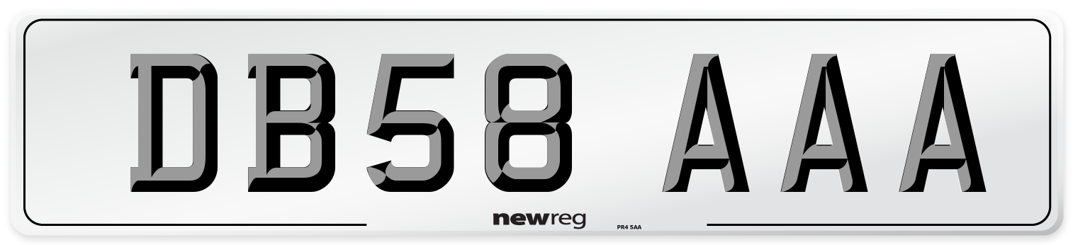 DB58 AAA Number Plate from New Reg